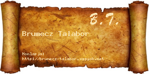 Brumecz Talabor névjegykártya